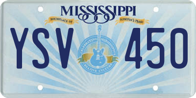 MS license plate YSV450