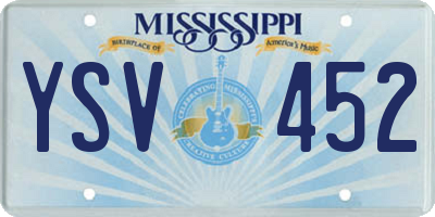 MS license plate YSV452