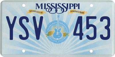 MS license plate YSV453