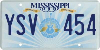 MS license plate YSV454