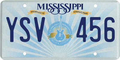 MS license plate YSV456