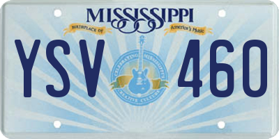 MS license plate YSV460