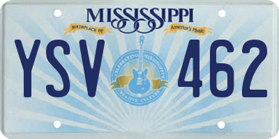 MS license plate YSV462