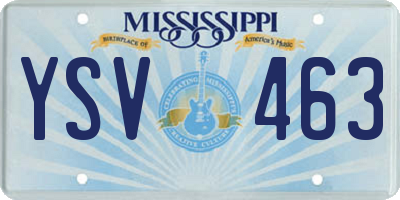 MS license plate YSV463