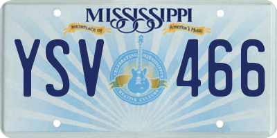 MS license plate YSV466