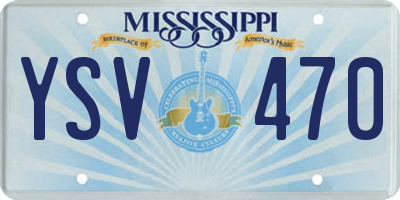 MS license plate YSV470