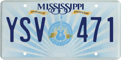 MS license plate YSV471