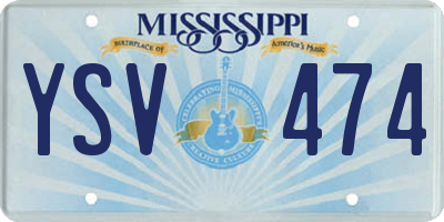 MS license plate YSV474