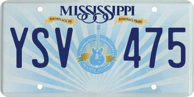 MS license plate YSV475