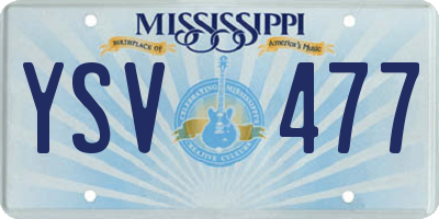 MS license plate YSV477
