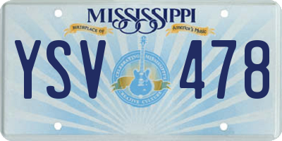 MS license plate YSV478