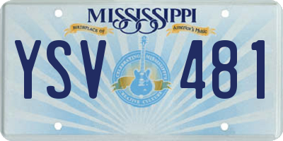 MS license plate YSV481