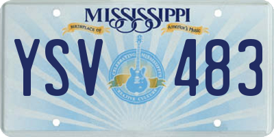 MS license plate YSV483