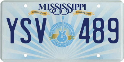 MS license plate YSV489