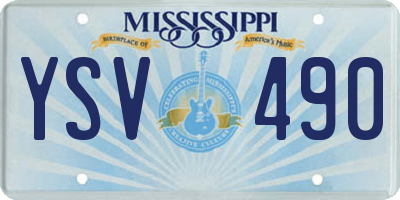 MS license plate YSV490