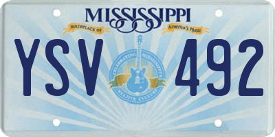 MS license plate YSV492