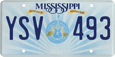 MS license plate YSV493