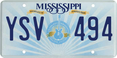 MS license plate YSV494
