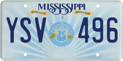 MS license plate YSV496