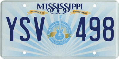 MS license plate YSV498