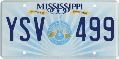 MS license plate YSV499
