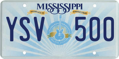 MS license plate YSV500