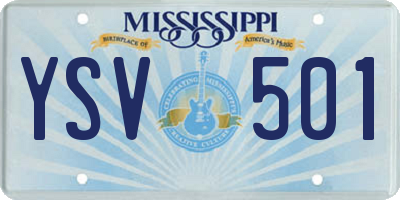 MS license plate YSV501