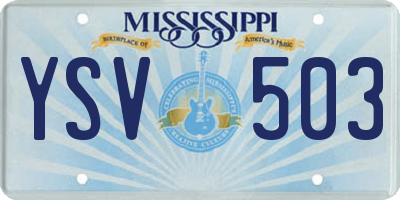 MS license plate YSV503