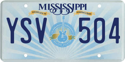 MS license plate YSV504