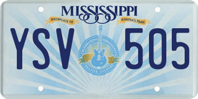 MS license plate YSV505