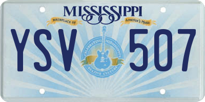 MS license plate YSV507