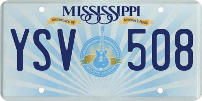 MS license plate YSV508
