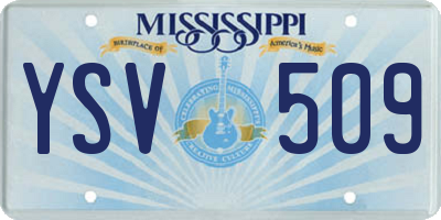 MS license plate YSV509