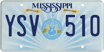 MS license plate YSV510