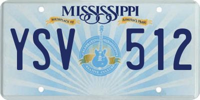 MS license plate YSV512