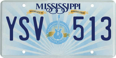 MS license plate YSV513