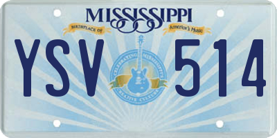 MS license plate YSV514