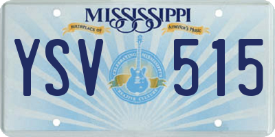 MS license plate YSV515