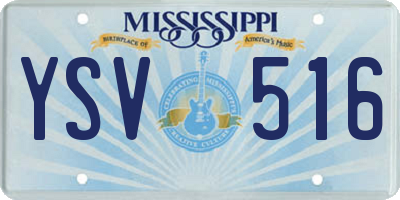 MS license plate YSV516