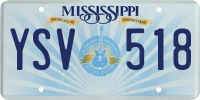 MS license plate YSV518