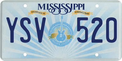MS license plate YSV520