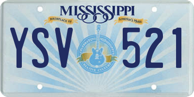 MS license plate YSV521