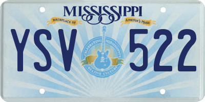 MS license plate YSV522