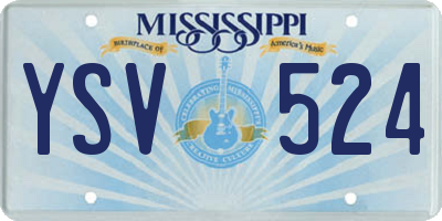 MS license plate YSV524