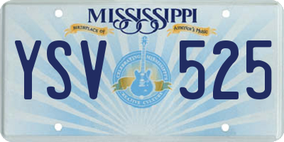 MS license plate YSV525