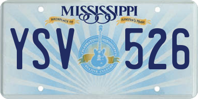 MS license plate YSV526