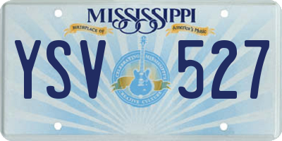 MS license plate YSV527