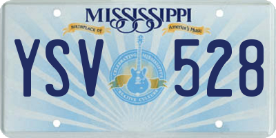 MS license plate YSV528