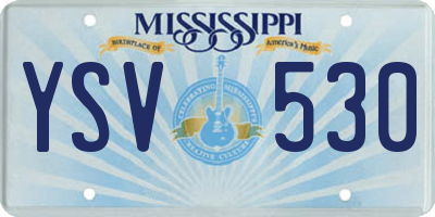 MS license plate YSV530