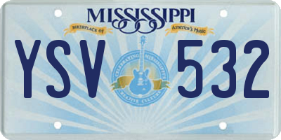 MS license plate YSV532